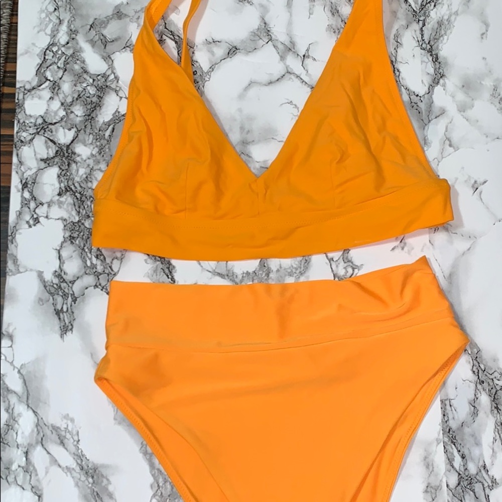 Orange American eagle high waist swim